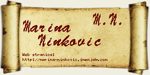 Marina Ninković vizit kartica